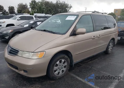 2002 Honda Odyssey Ex z USA, uszkodzony, nr VIN 5FNRL18692B016540